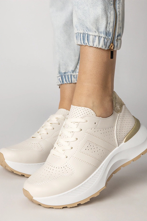 Pieskové športové topánky so zlatým...