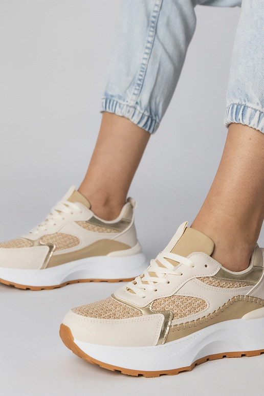 Pieskové športové topánky s tkaným...