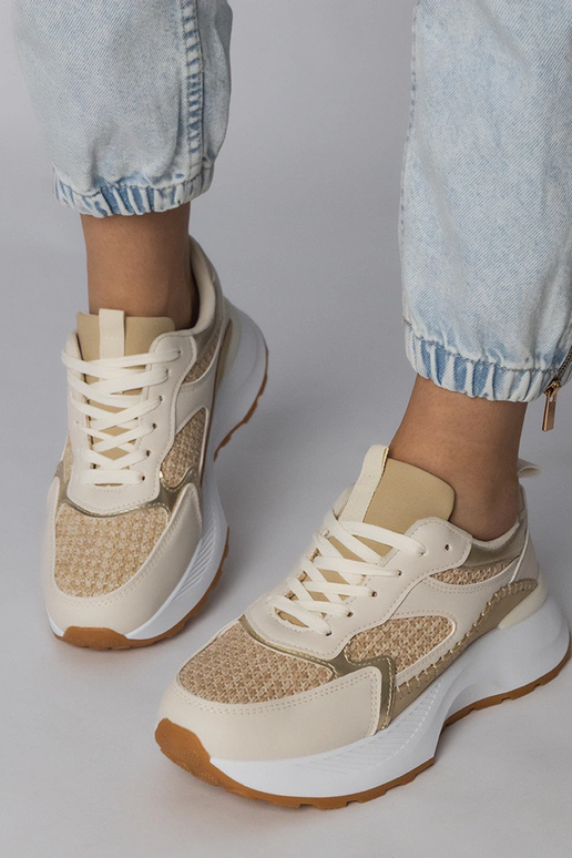 Pieskové športové topánky s tkaným...