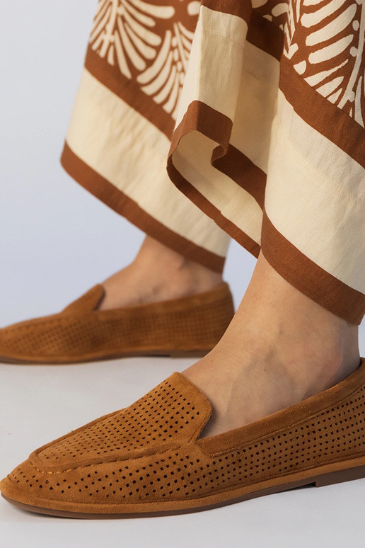 Čierne perforované mokasíny z umelej...