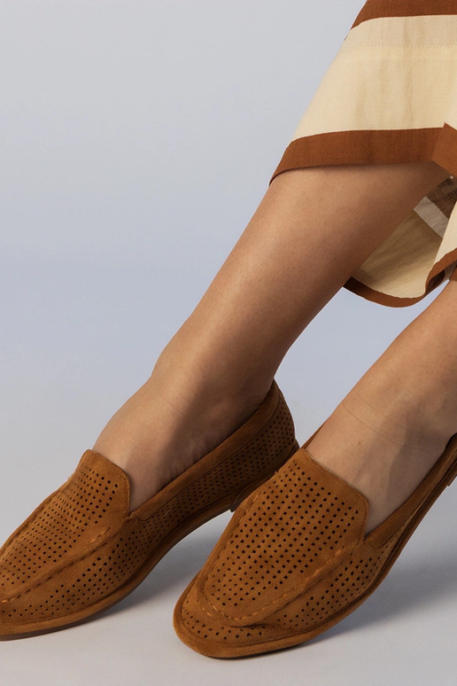 Čierne perforované mokasíny z umelej...