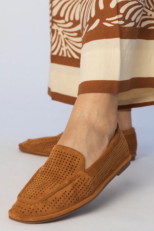 Čierne perforované mokasíny z umelej...