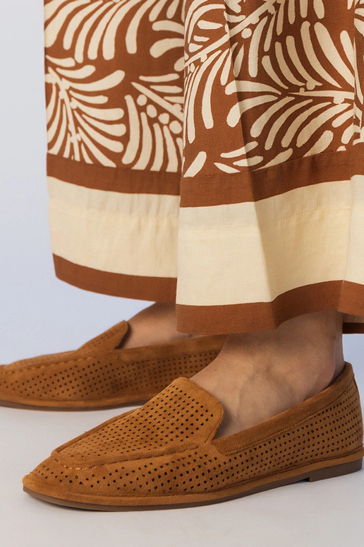 Čierne perforované mokasíny z umelej...