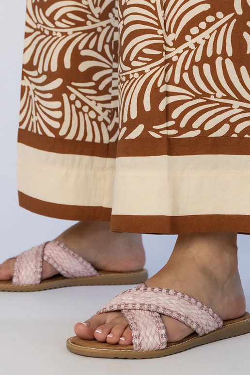 Ružové dámske pletené šľapky, „Ellinara" Ružové dámske pletené šľapky, „Ellinara"