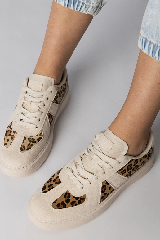 Pieskové dámske športové topánky s...