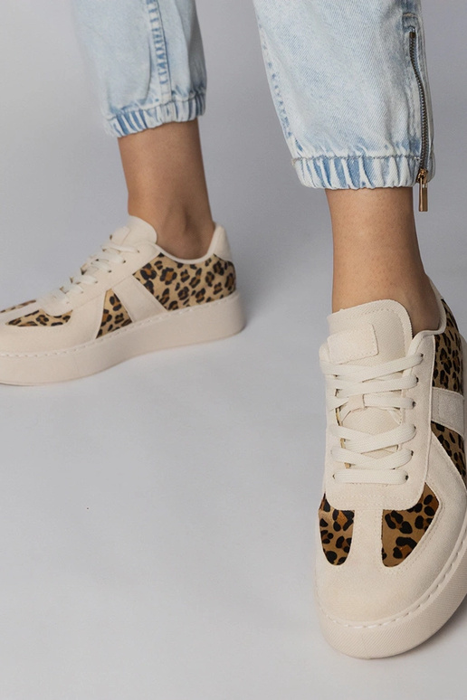 Pieskové dámske športové topánky s...