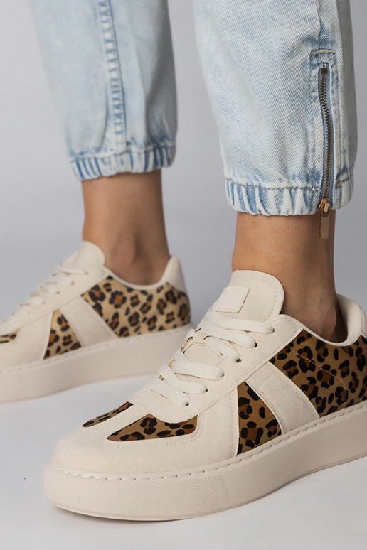 Pieskové dámske športové topánky s...