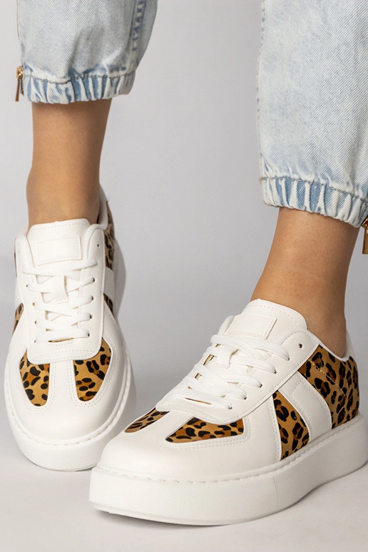 Biele dámske športové topánky s...