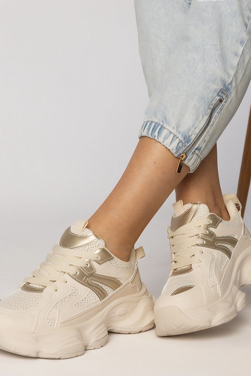 Pieskové dámske športové topánky so...