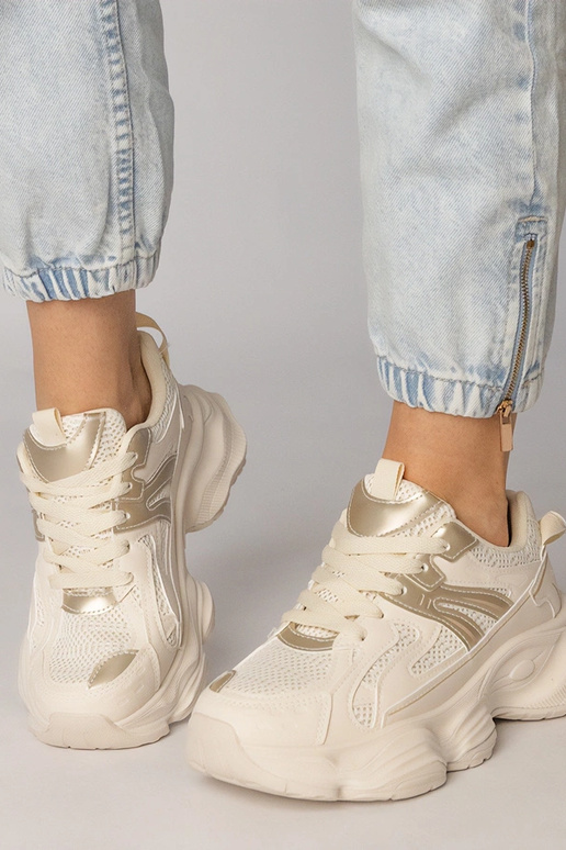 Pieskové dámske športové topánky so...