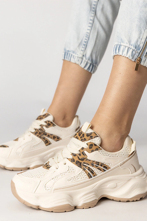 Pieskové dámske športové topánky s...