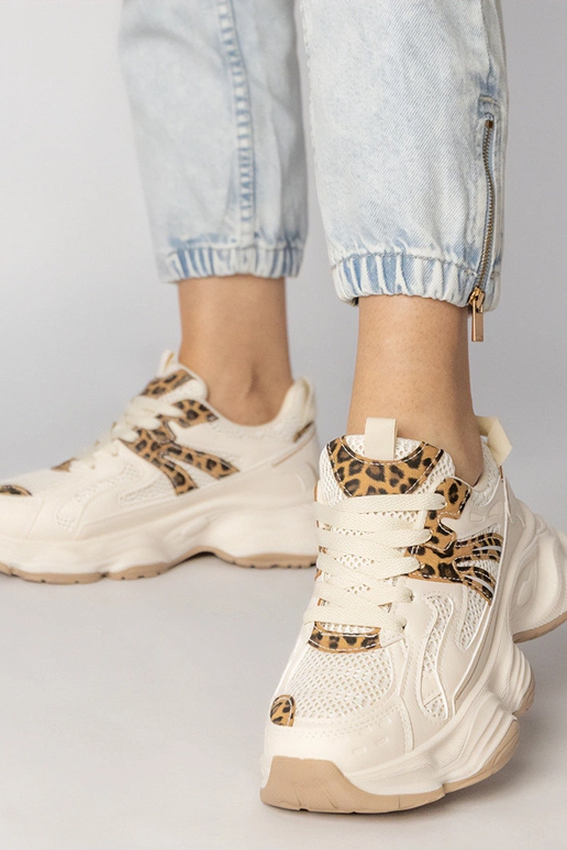 Pieskové dámske športové topánky s...