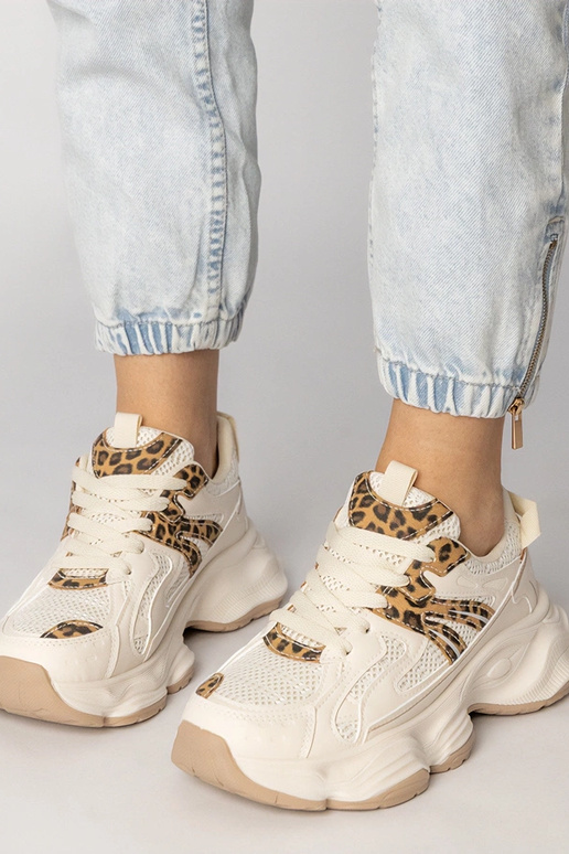 Pieskové dámske športové topánky s...