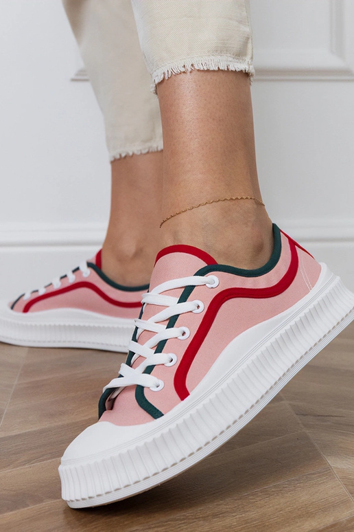 Ružové dámske topánky na platforme,...