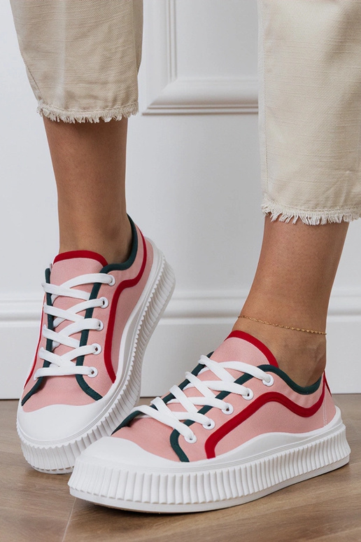 Ružové dámske topánky na platforme,...