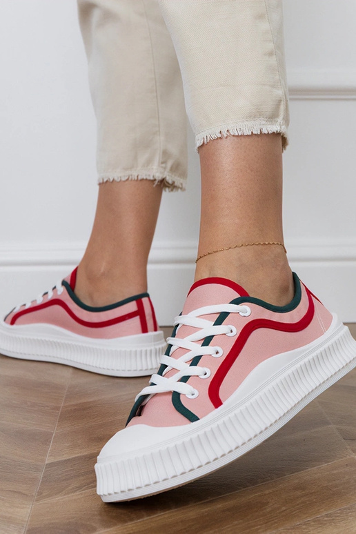 Ružové dámske topánky na platforme,...