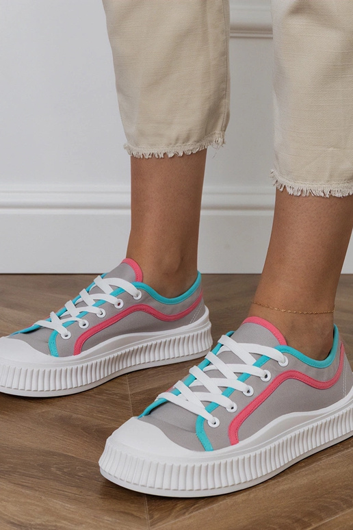 Sivé dámske topánky na platforme,...