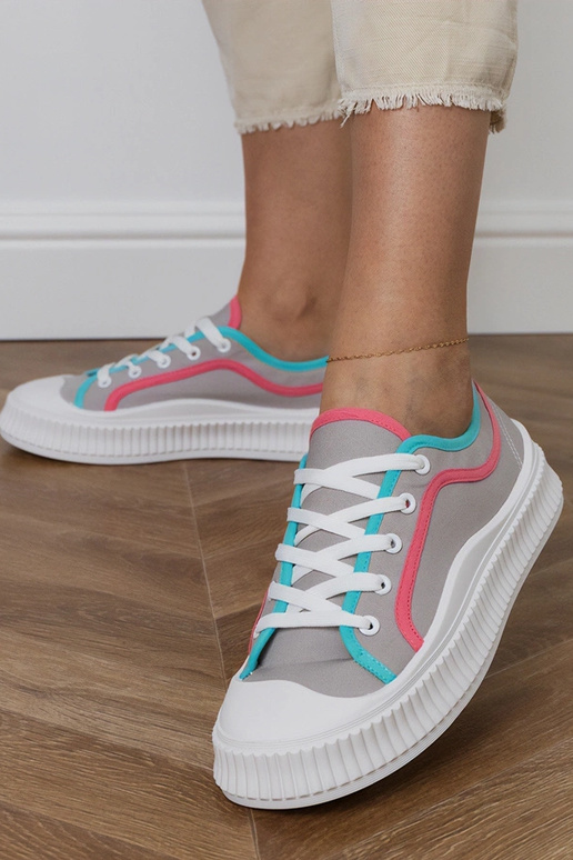 Sivé dámske topánky na platforme,...