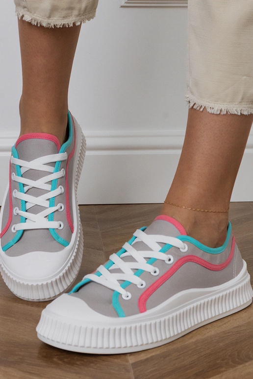 Sivé dámske topánky na platforme,...