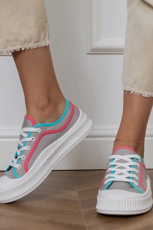 Sivé dámske topánky na platforme,...