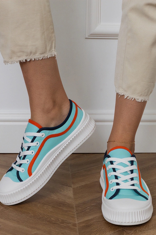 Modré dámske topánky na platforme,...