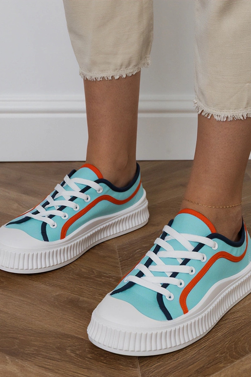 Modré dámske topánky na platforme,...