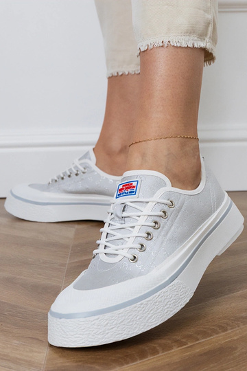 Sivé dámske topánky na...