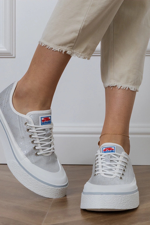 Sivé dámske topánky na platforme,...