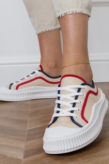 Pieskové dámske topánky na...