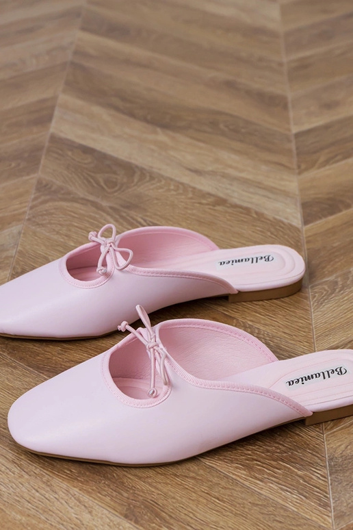 Ružové uzavreté šľapky na rovnej...