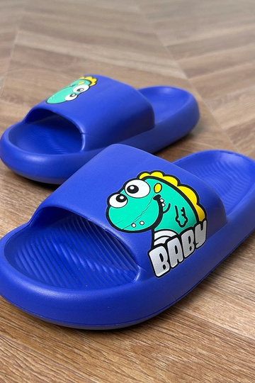 Modré detské šľapky so vzormi Milos