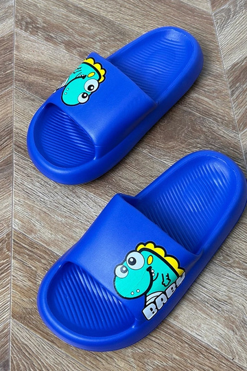 Modré detské šľapky so vzormi Milos 2