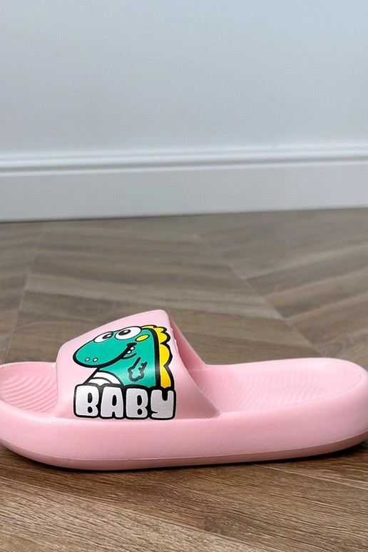 Ružové detské šľapky so vzormi Milos