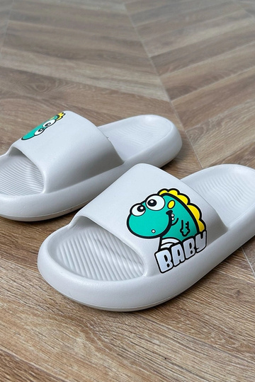 Šedé detské šľapky so...