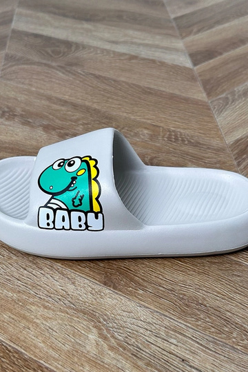 Šedé detské šľapky so vzormi Milos 2