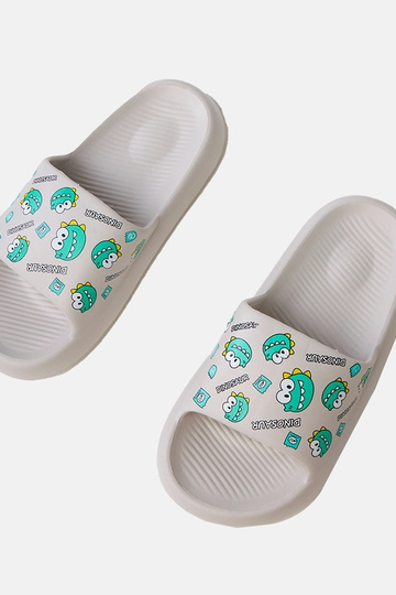 Sivé detské šľapky s...