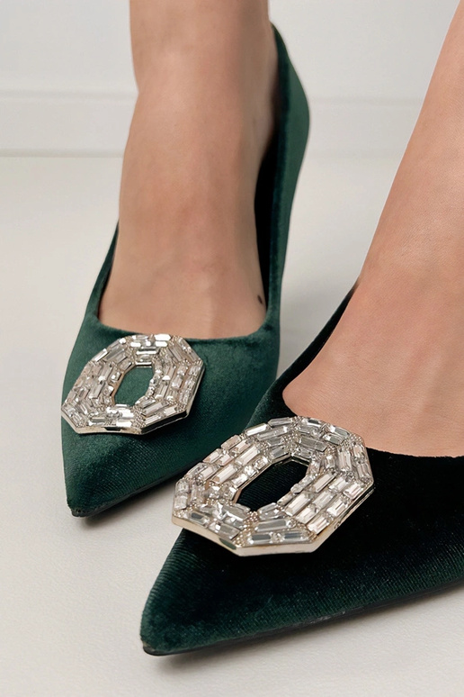 Zelené sandále na ihlovom podpätku so... Zelené sandále na ihlovom podpätku so...