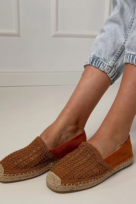 Hnedé dierkované espadrilky na...