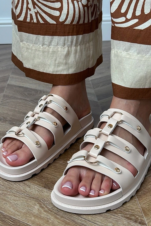 Pieskové rímske šľapky s nitmi Elenois