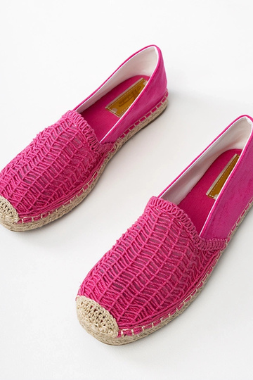 Ružové čipkované espadrilky na platforme Plevis 2