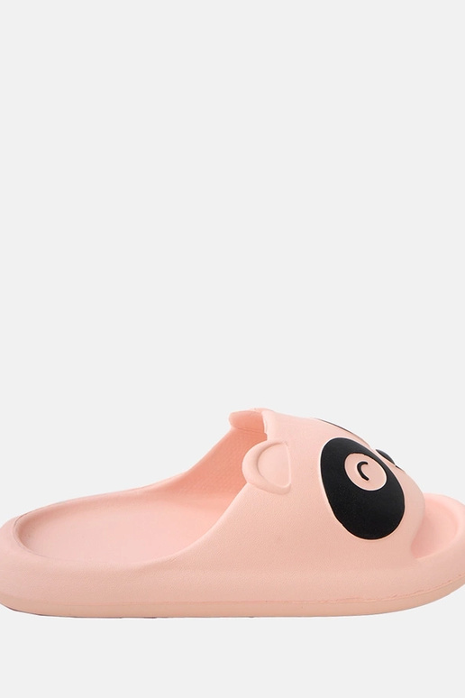 Ružové detské šľapky s motívom pand...