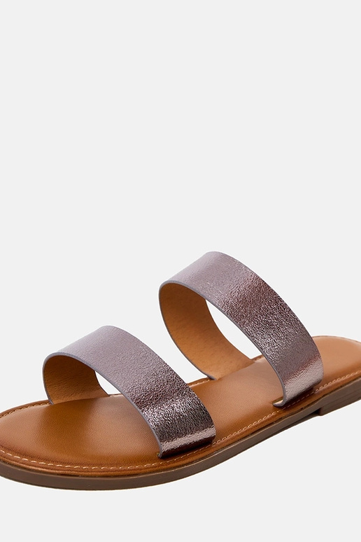 Sivé dámske šľapky s popruhmi Fariza