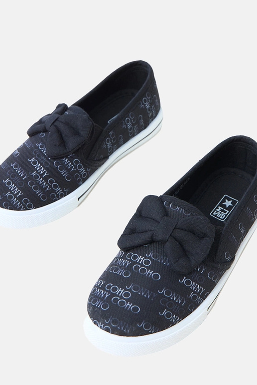 Čierne detské tenisky s mašličkou Missi