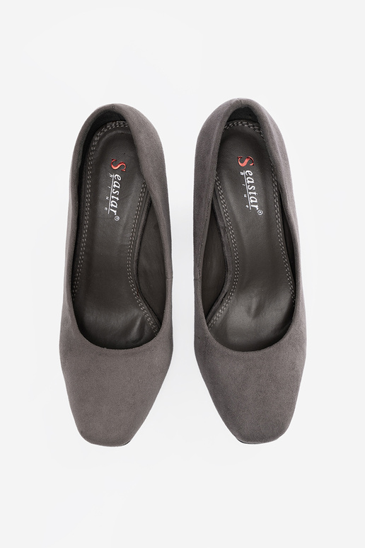 Sivé semišové lodičky