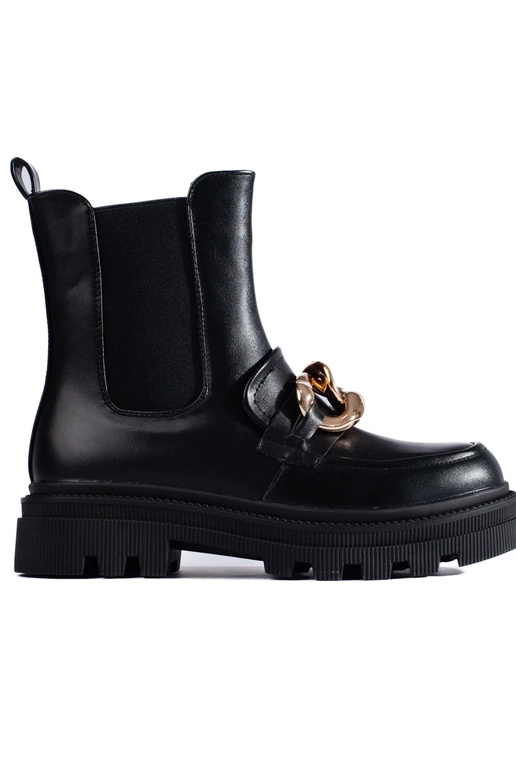 Dámske čižmy s platformou s reťazou