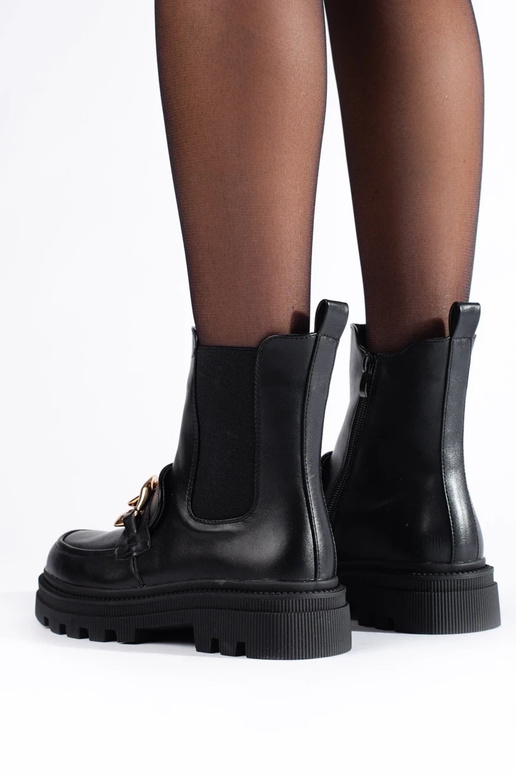 Dámske čižmy s platformou s reťazou