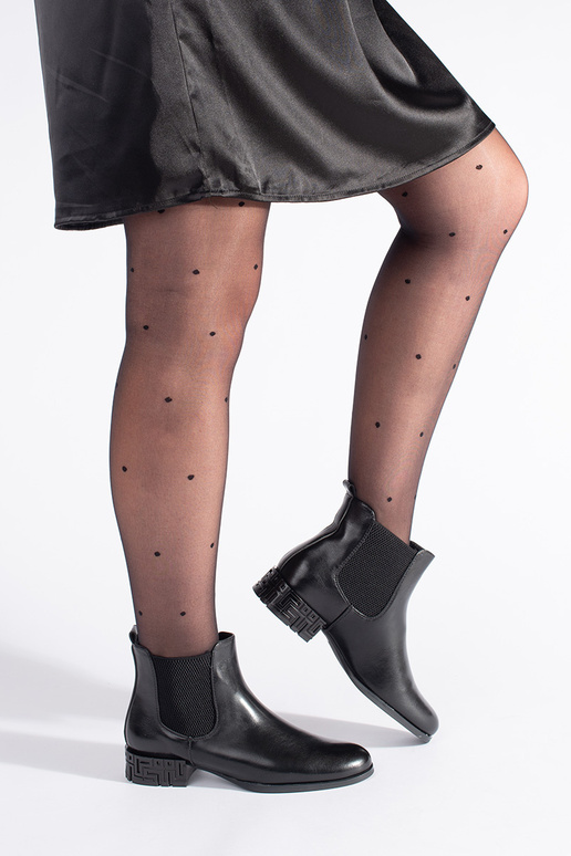 čierne Chelsea čižmy s ozdobným...