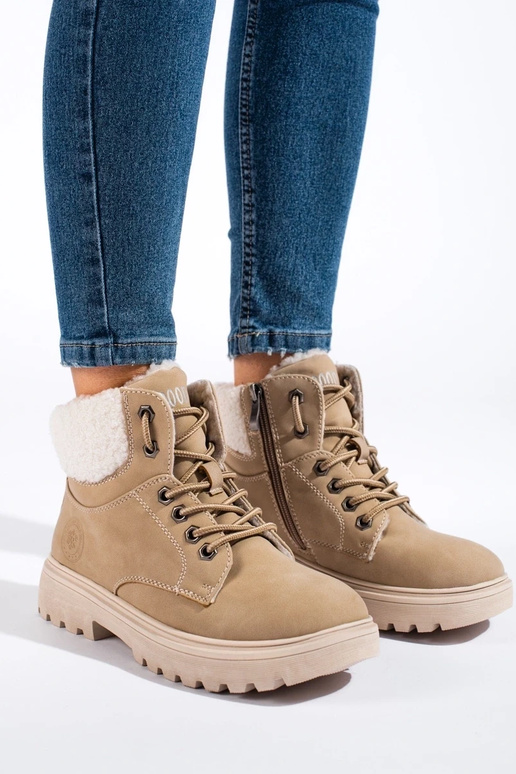 Piesková dámska členková obuv z eko kože