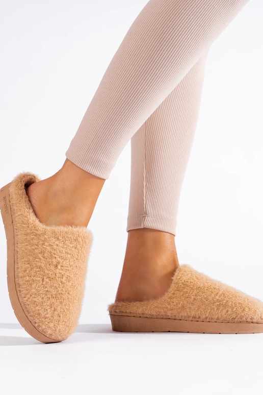 Hnedé papuče s kožušinou pre ženy