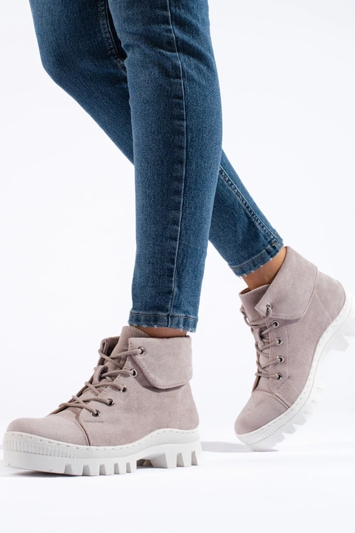 Svetlo fialová Dámske čižmy jar S.Barski